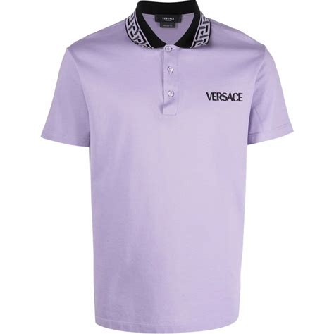 versace viola poloshirt|versace polo.